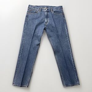 Levis 505 Jeans Mens 38x30 Straight Leg Zipper Fly Medium Wash Classic Denim